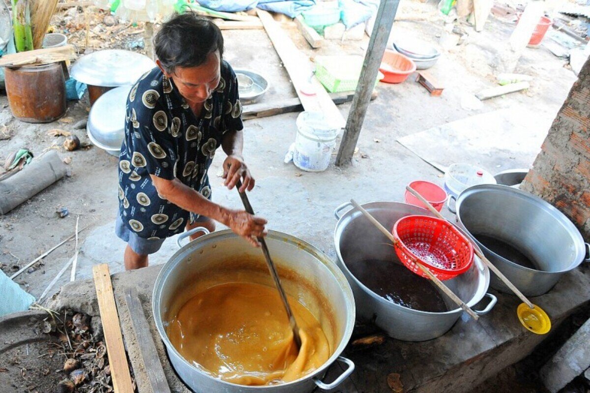Duong Thot Not Jaggery Sugar Making in An Giang Province